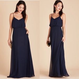 NWT BIRDY GREY Dress GWENNIE DRESS CHIFFON NAVY Small Formal Gown Wedding